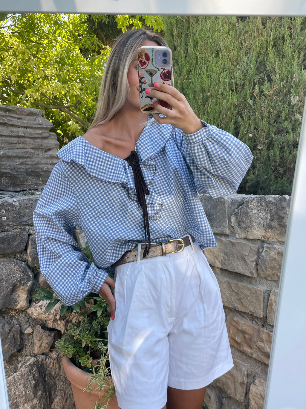 BLUSA VICHY AZUL