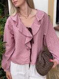BLUSA VICHY BURDEOS