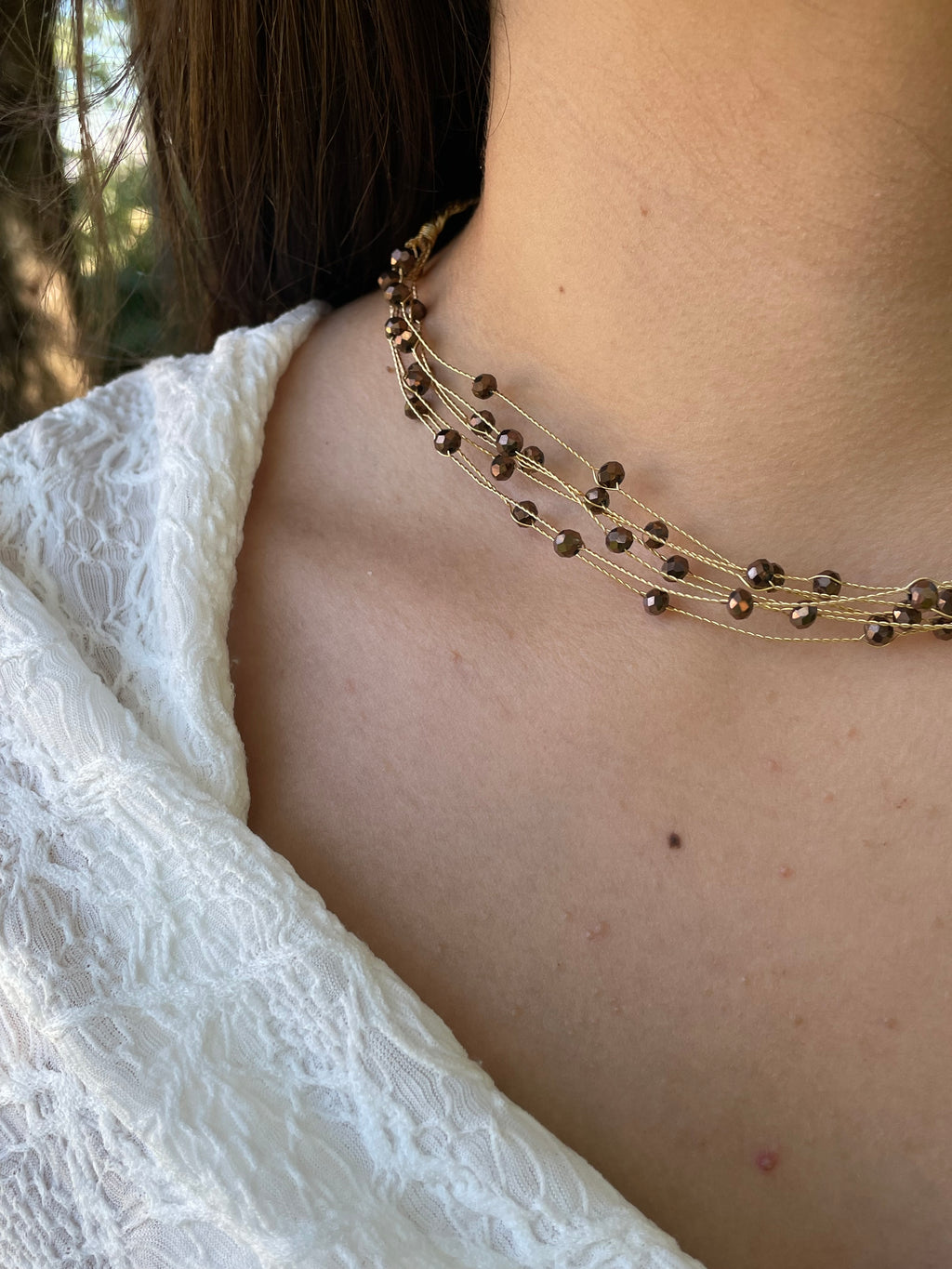 CHOCKER PIEDRAS MARRÓN