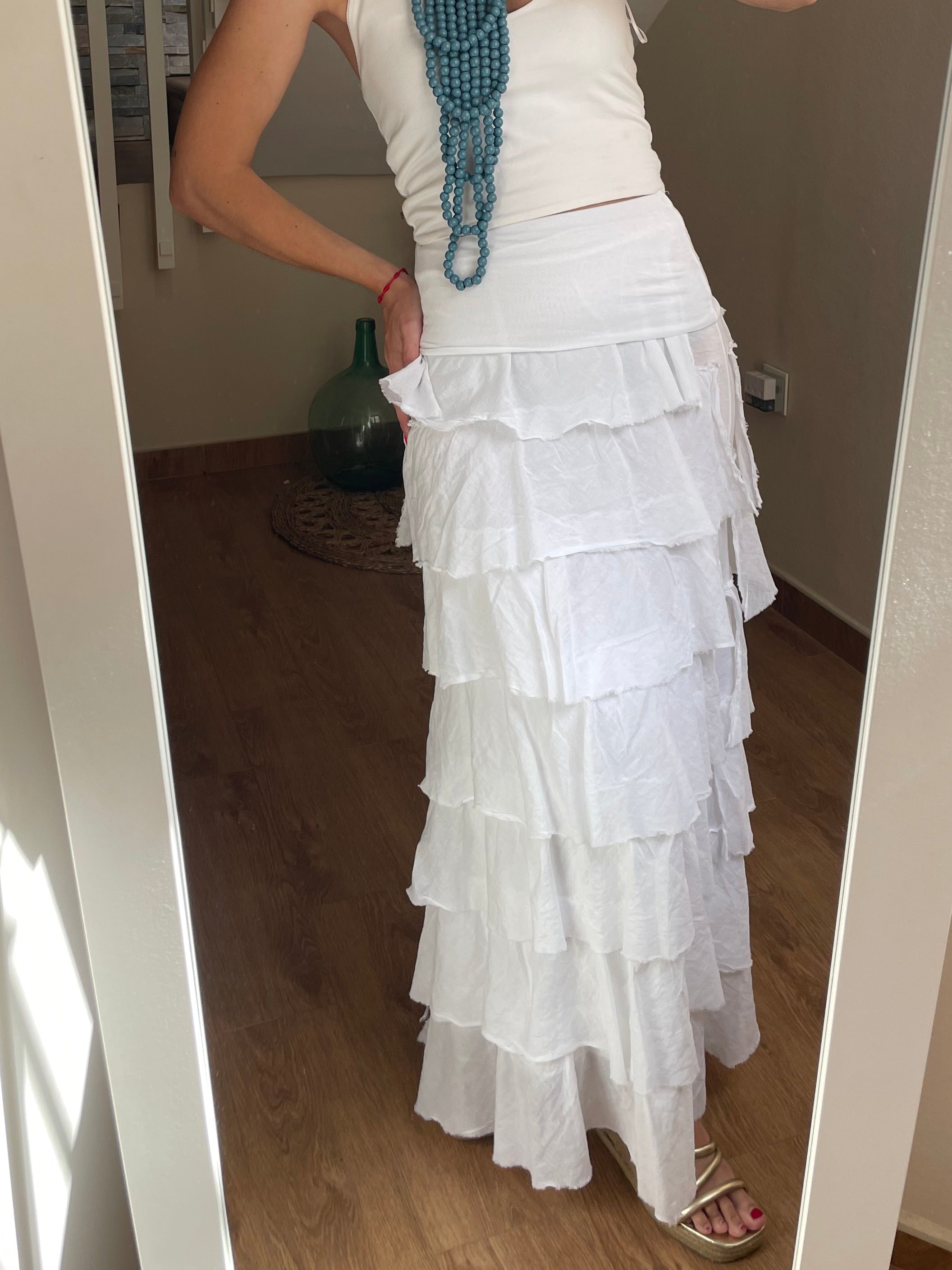 FALDA VOLANTES BLANCA