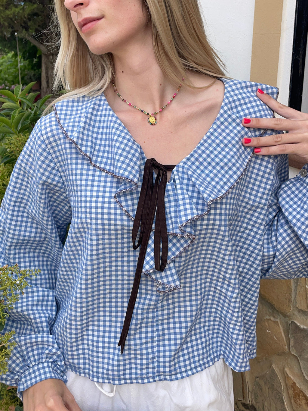 BLUSA VICHY AZUL