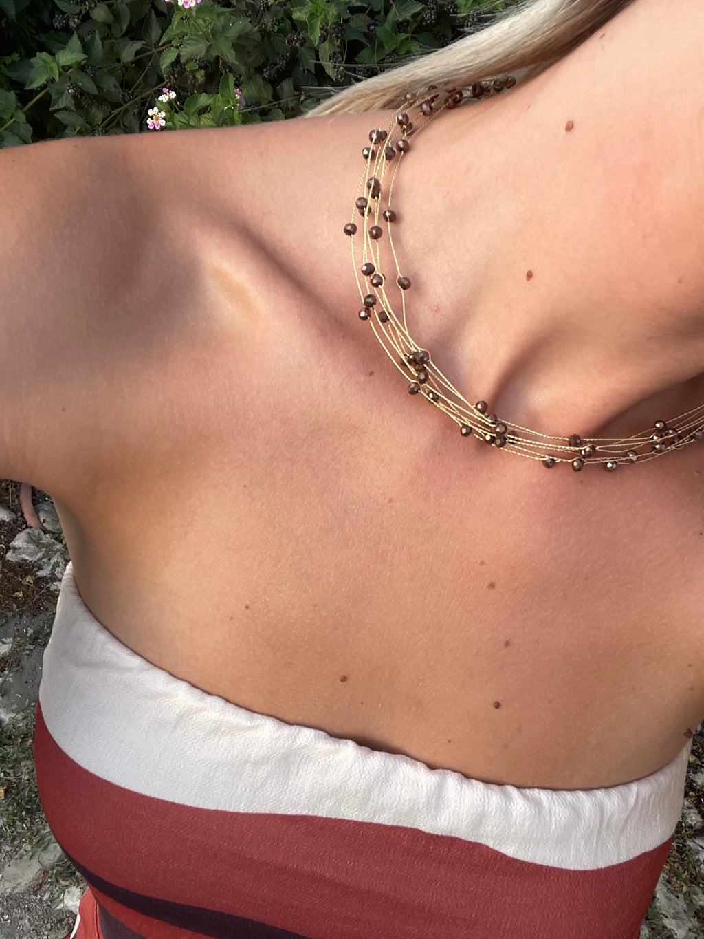 CHOCKER PIEDRAS MARRÓN