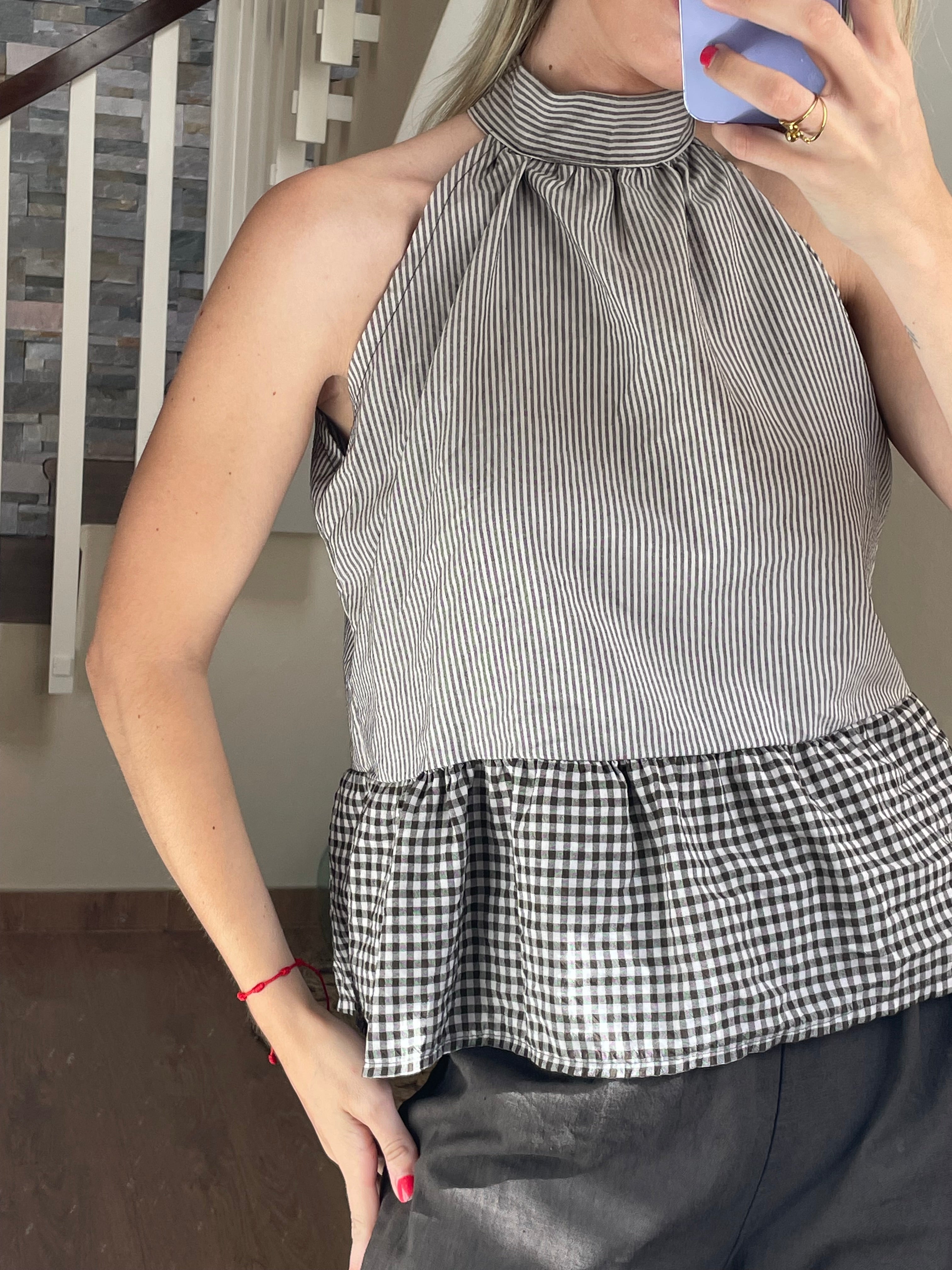 BLUSA VICHY LAZO