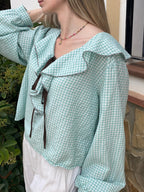 BLUSA VICHY AQUA