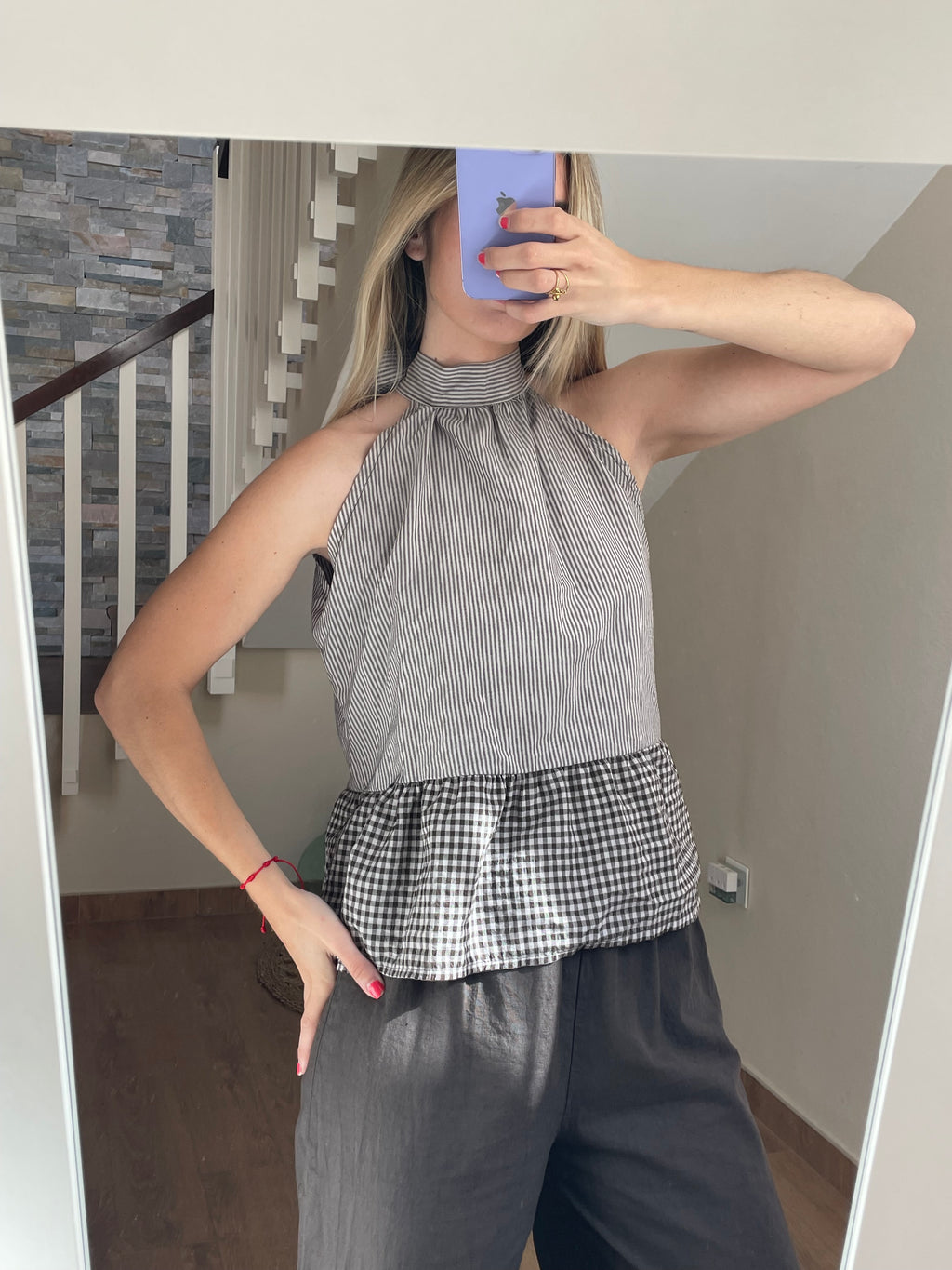 BLUSA VICHY LAZO