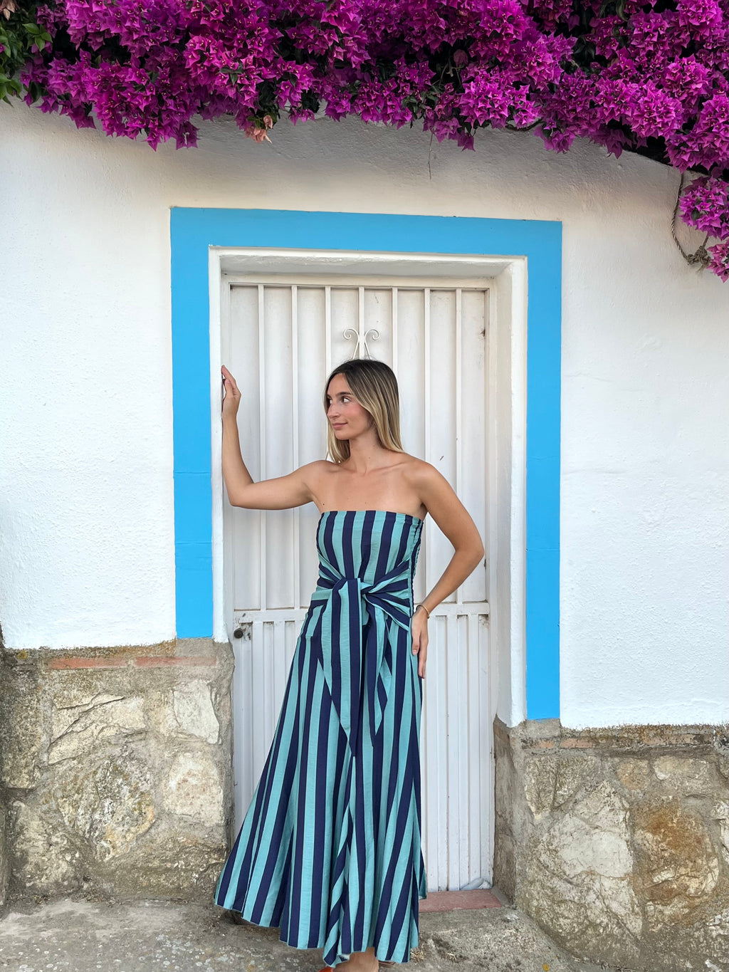 VESTIDO GALA AZUL