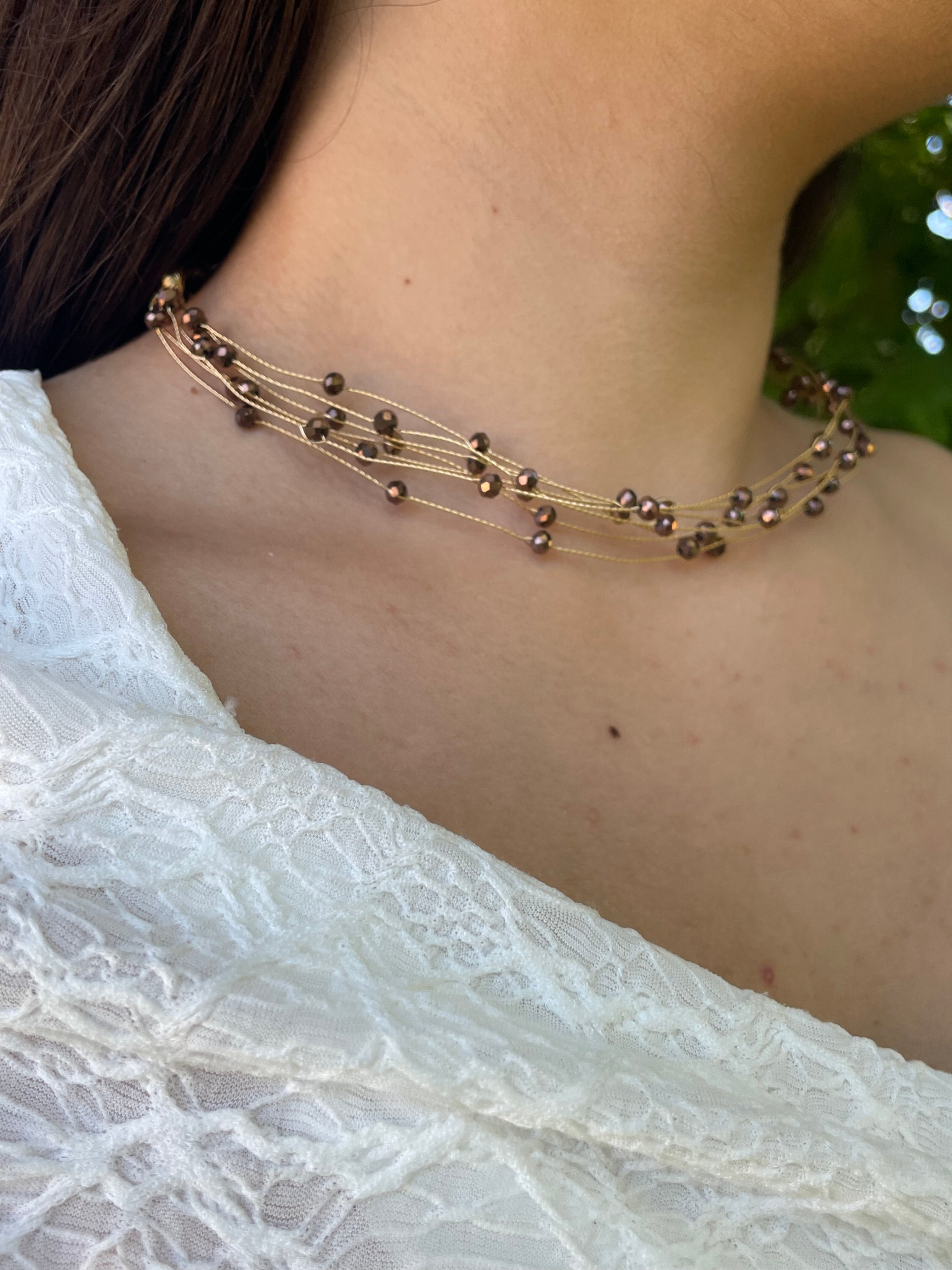 CHOCKER PIEDRAS MARRÓN