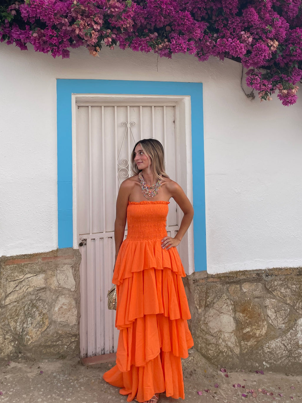 VESTIDO MAXI NARANJA