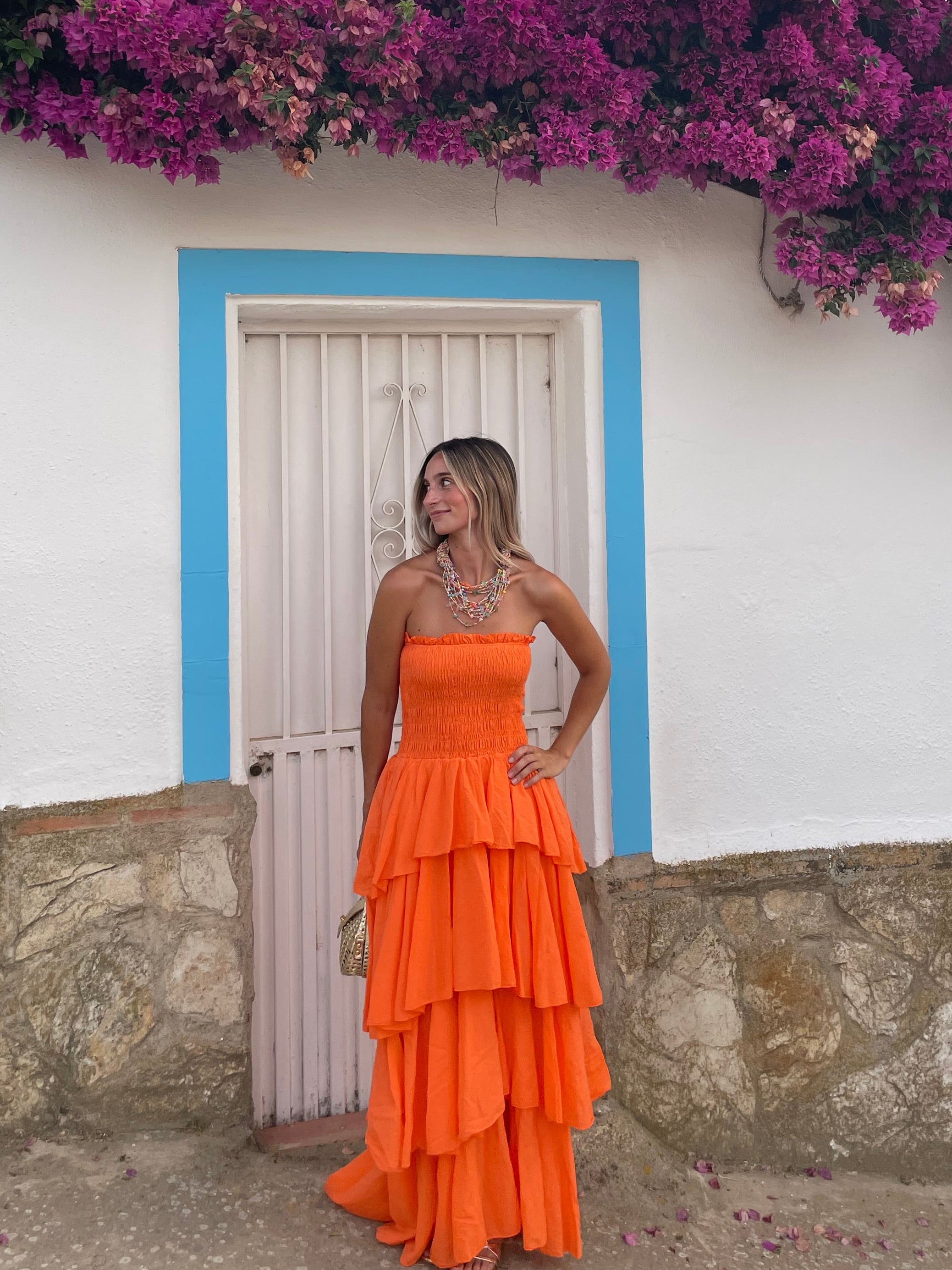 VESTIDO MAXI NARANJA