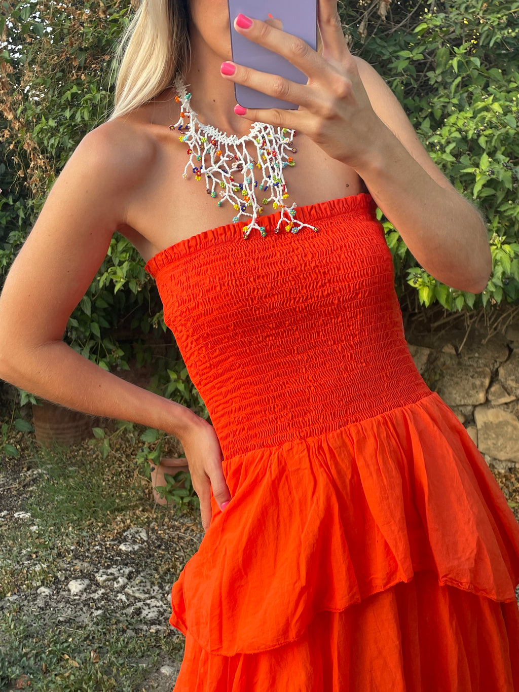 VESTIDO MAXI NARANJA OSCURO