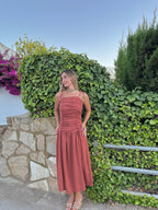 VESTIDO BOMBÓN TEJA